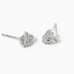 18K Gold Dipped CZ Pave 7mm Triangle Post Stud Earrings