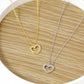 18K Gold Dipped CZ Pave 8mm Heart Pendant Necklace