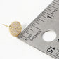 18K Gold Dipped CZ Pave 9mm Round Post Stud Earrings