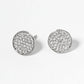 18K Gold Dipped CZ Pave 9mm Round Post Stud Earrings