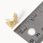 18K Gold Dipped CZ Pave Butterfly Stud Earrings