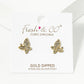 18K Gold Dipped CZ Pave Butterfly Stud Earrings