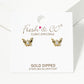 18K Gold Dipped CZ Pave Butterfly Stud Earrings