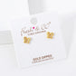 18K Gold Dipped CZ Pave Butterfly Stud Earrings