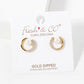 18K Gold Dipped CZ Pave Circle With Pearl Stud Earrings