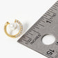 18K Gold Dipped CZ Pave Circle With Pearl Stud Earrings
