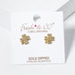 18K Gold Dipped CZ Pave Clover Stud Earrings