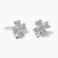 18K Gold Dipped CZ Pave Clover Stud Earrings