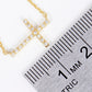 18K Gold Dipped CZ Pave Cross Pendant Delicate Necklace