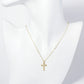 18K Gold Dipped CZ Pave Cross Pendant Necklace