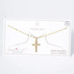 18K Gold Dipped CZ Pave Cross Pendant Necklace