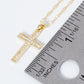 18K Gold Dipped CZ Pave Cross Pendant Necklace