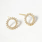 18K Gold Dipped CZ Pave Dainty Circle Post Stud Earrings