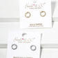 18K Gold Dipped CZ Pave Dainty Circle Post Stud Earrings