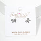 18K Gold Dipped CZ Pave Dainty Ribbon Bow Post Stud Earrings