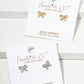 18K Gold Dipped CZ Pave Dainty Ribbon Bow Post Stud Earrings