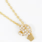 18K Gold Dipped CZ Pave Delicate Cactus Pendant Necklace