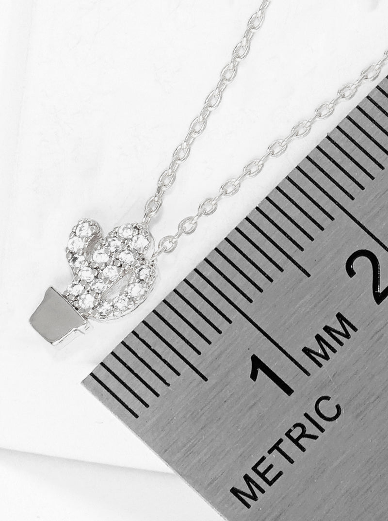 18K Gold Dipped CZ Pave Delicate Cactus Pendant Necklace