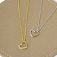 18K Gold Dipped CZ Pave Delicate Heart Pendant Necklace