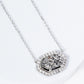 18K Gold Dipped CZ Pave Elongated Druzy Hexagon Pendant Necklace