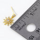 18K Gold Dipped CZ Pave Flower Drop Dangle Post Earrings
