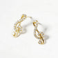 18K Gold Dipped CZ Pave G Clef Musical Note Post Stud Earrings