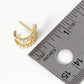 18K Gold Dipped CZ Pave H Shape 13mm Hoop Earrings