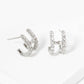 18K Gold Dipped CZ Pave H Shape 13mm Hoop Earrings