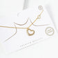 18K Gold Dipped CZ Pave Heart Pendant Necklace
