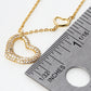18K Gold Dipped CZ Pave Heart Pendant Necklace