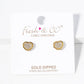 18K Gold Dipped CZ Pave Heart Post Stud Earrings