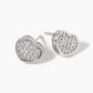 18K Gold Dipped CZ Pave Heart Post Stud Earrings