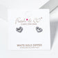 18K Gold Dipped CZ Pave Heart Post Stud Earrings