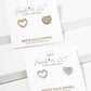 18K Gold Dipped CZ Pave Heart Post Stud Earrings