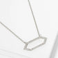 18K Gold Dipped CZ Pave Hexagon Pendant Necklace