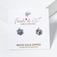 18K Gold Dipped CZ Pave Hexagon Post Stud Earrings