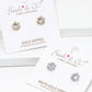 18K Gold Dipped CZ Pave Hexagon Post Stud Earrings