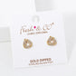 18K Gold Dipped CZ Pave Impossible Triangle Stud Earrings