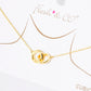 18K Gold Dipped CZ Pave Interlocking Circle Pendant Necklace