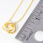 18K Gold Dipped CZ Pave Interlocking Circle Pendant Necklace