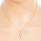18K Gold Dipped CZ Pave Key Pendant Delicate Necklace