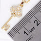 18K Gold Dipped CZ Pave Key Pendant Delicate Necklace