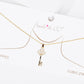 18K Gold Dipped CZ Pave Key Pendant Delicate Necklace