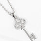 18K Gold Dipped CZ Pave Key Pendant Delicate Necklace