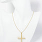 18K Gold Dipped CZ Pave Large Sized Cross Pendant Necklace