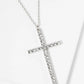 18K Gold Dipped CZ Pave Large Sized Cross Pendant Necklace