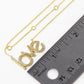18K Gold Dipped CZ Pave Love Word Pendant Necklace