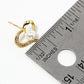 18K Gold Dipped CZ Pave Pearl Heart Post Stud Earrings