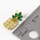 18K Gold Dipped CZ Pave Pineapple Dangle Drop Earrings