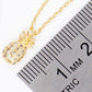 18K Gold Dipped CZ Pave Pineapple Pendant Delicate Necklace